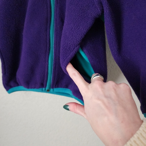MOLEHILL x VINTAGE toddler kids fleece full zip jacket green‎ teal purple - Picture 6 of 6